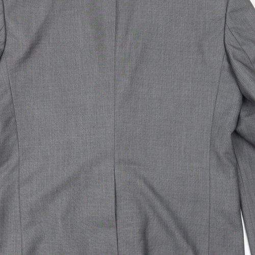 Cedar Wood State Mens Grey Polyester Jacket Suit Jacket Size S
