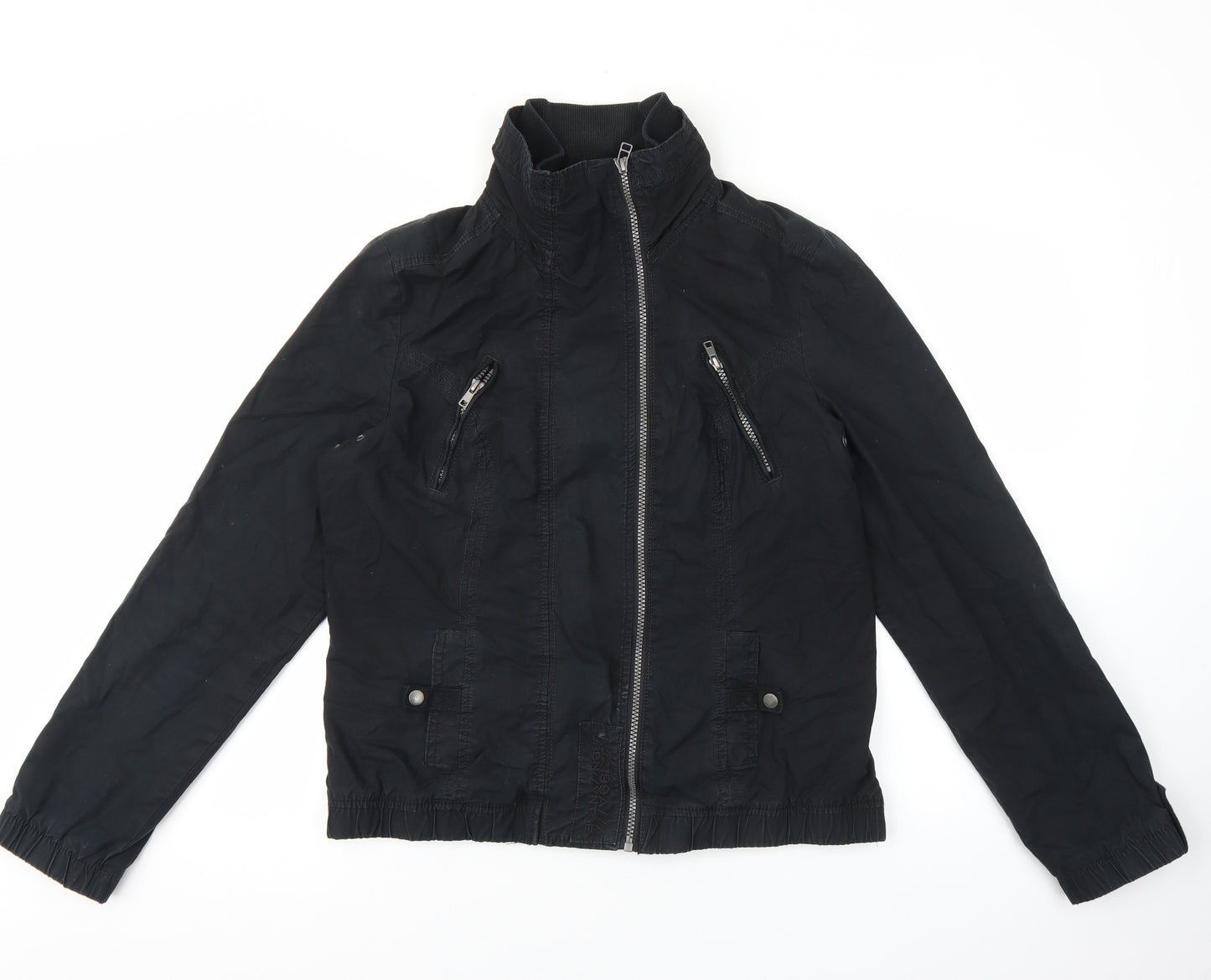 NEXT Womens Black Jacket Size 14 Zip - Marks On Sleeves