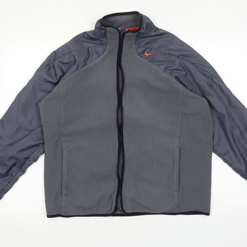 Nike Mens Grey Polyester Full Zip Hoodie Size L