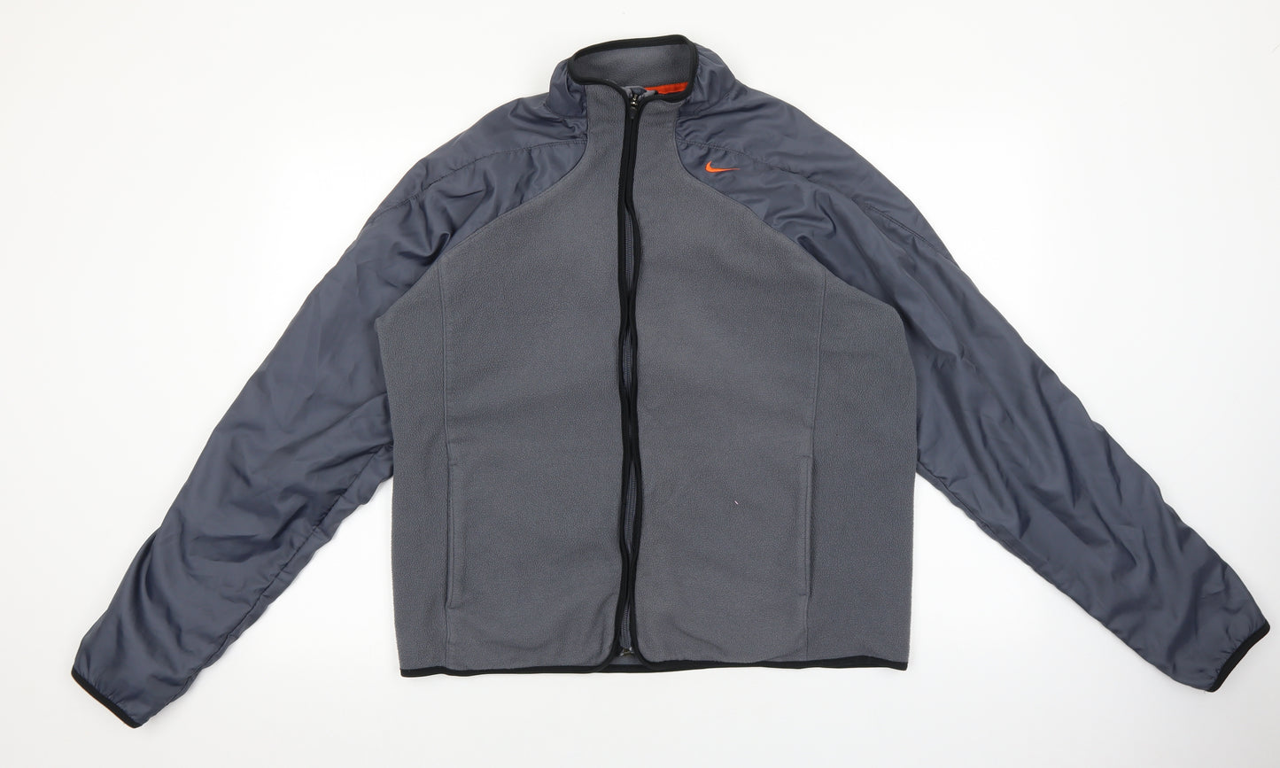 Nike Mens Grey Polyester Full Zip Hoodie Size L