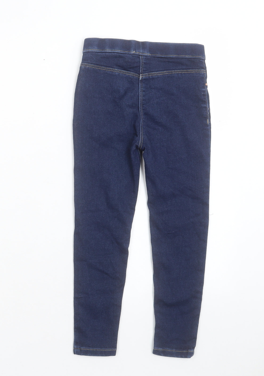 George Girls Blue Cotton Skinny Jeans Size 5-6 Years Regular Pullover