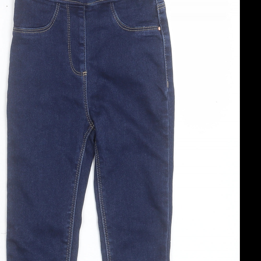 George Girls Blue Cotton Skinny Jeans Size 5-6 Years Regular Pullover