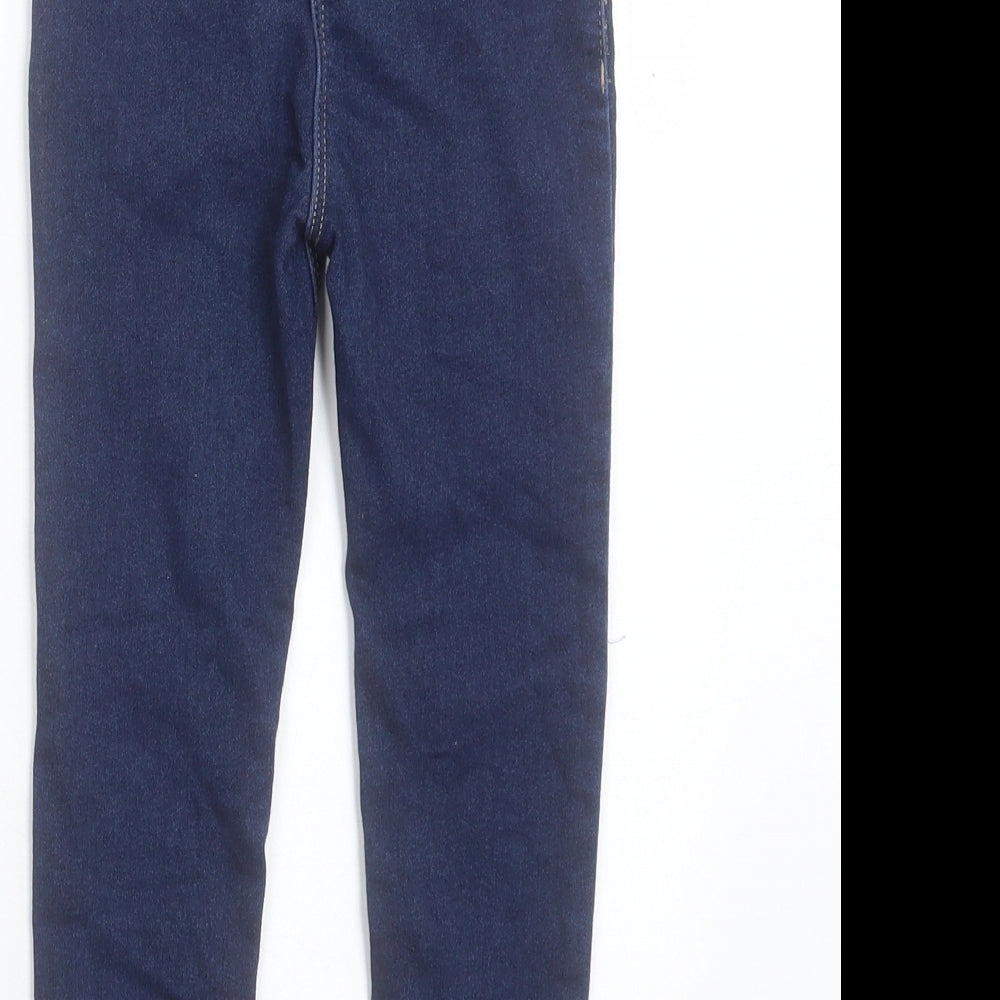 George Girls Blue Cotton Skinny Jeans Size 5-6 Years Regular Pullover