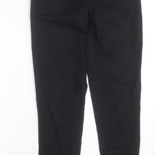 H&M Womens Black Cotton Chino Trousers Size 6 L30 in Regular Button