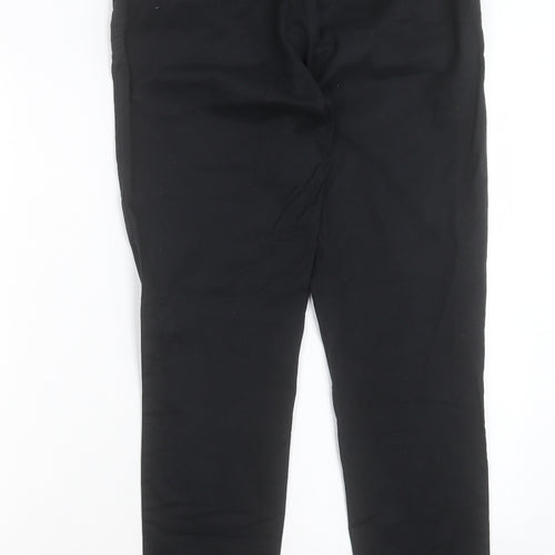 H&M Womens Black Cotton Chino Trousers Size 6 L30 in Regular Button