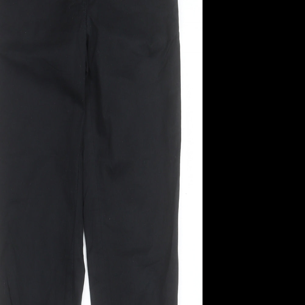 H&M Womens Black Cotton Chino Trousers Size 6 L30 in Regular Button