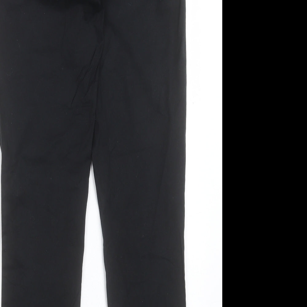 H&M Womens Black Cotton Chino Trousers Size 6 L30 in Regular Button