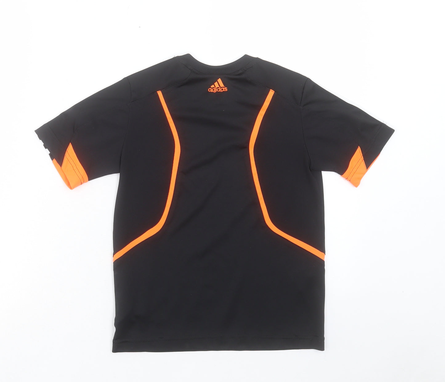 adidas Boys Black Polyester Basic T-Shirt Size 9-10 Years Crew Neck Pullover - Predator