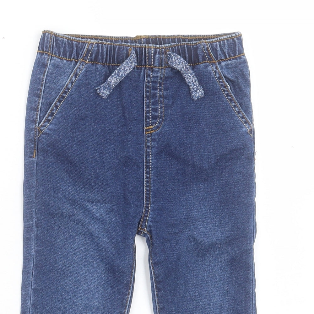 TU Boys Blue Cotton Capri Jeans Size 18-24 Months Tie