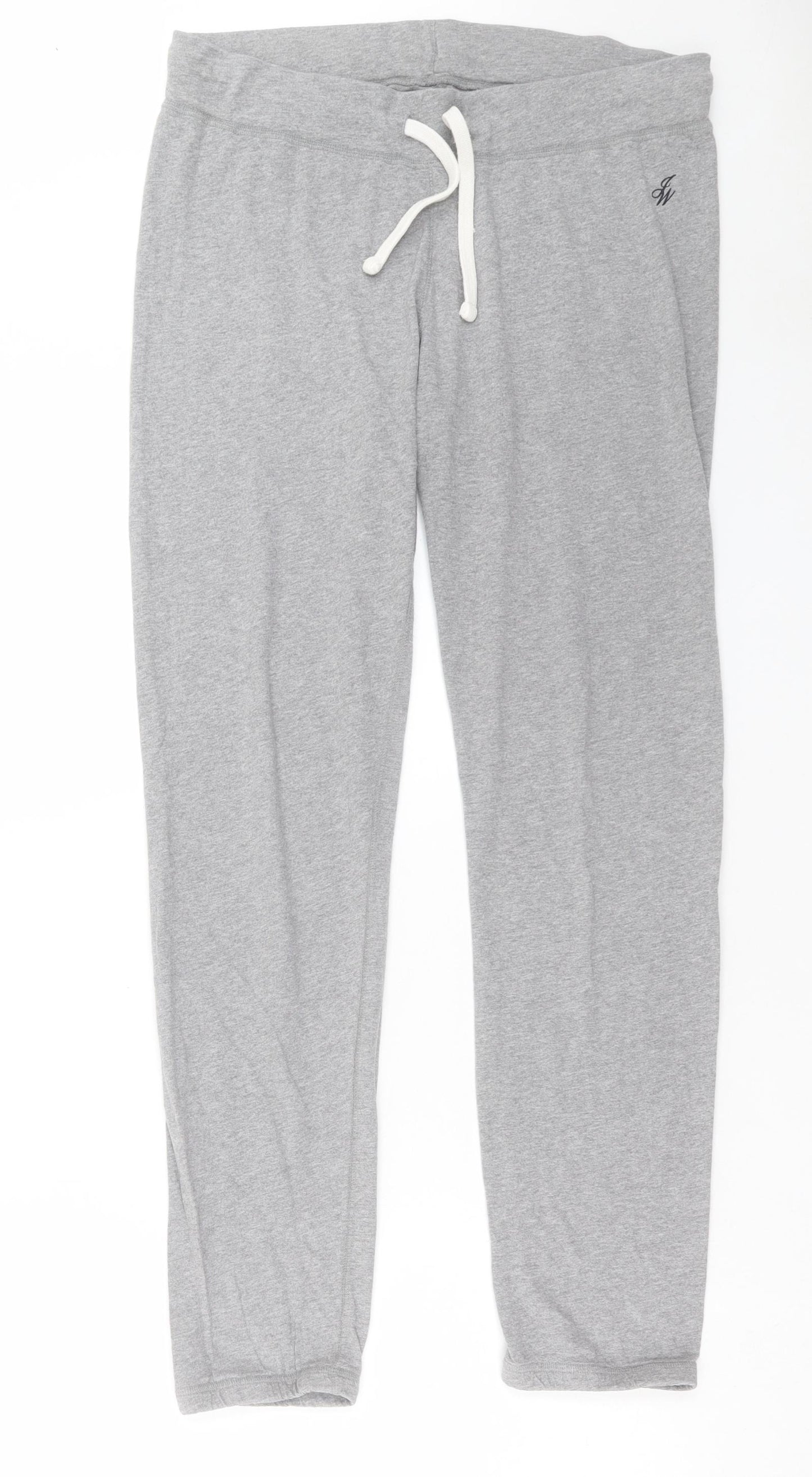Jack Wills Womens Grey Solid Cotton Capri Lounge Pants Size 8 Drawstring