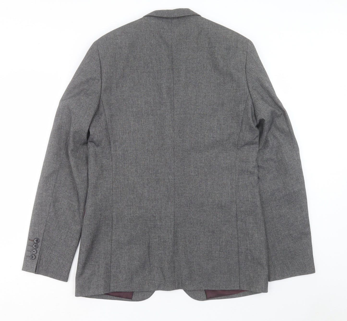 Burton Mens Grey Polyester Jacket Suit Jacket Size 40