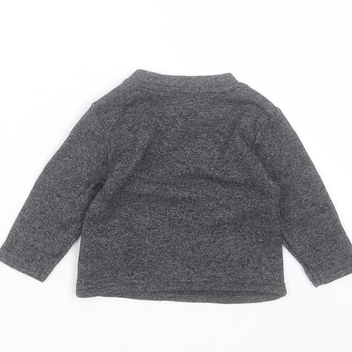 Primark Baby Grey Cotton Basic T-Shirt Size 3-6 Months Crew Neck Snap