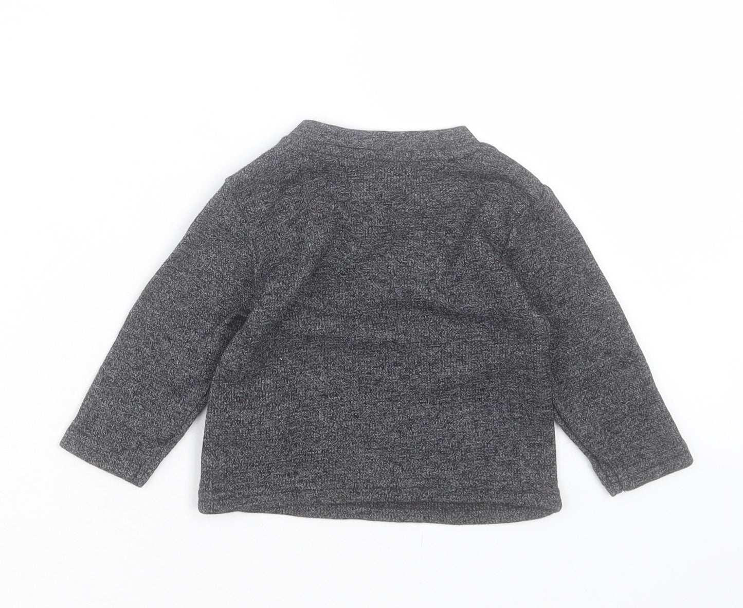 Primark Baby Grey Cotton Basic T-Shirt Size 3-6 Months Crew Neck Snap