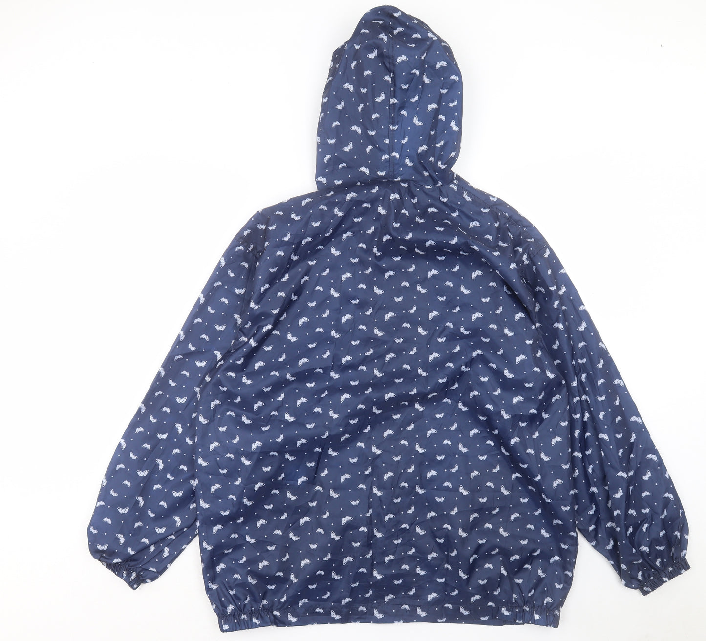 EWM Womens Blue Geometric Jacket Size S Zip - Size 10-12