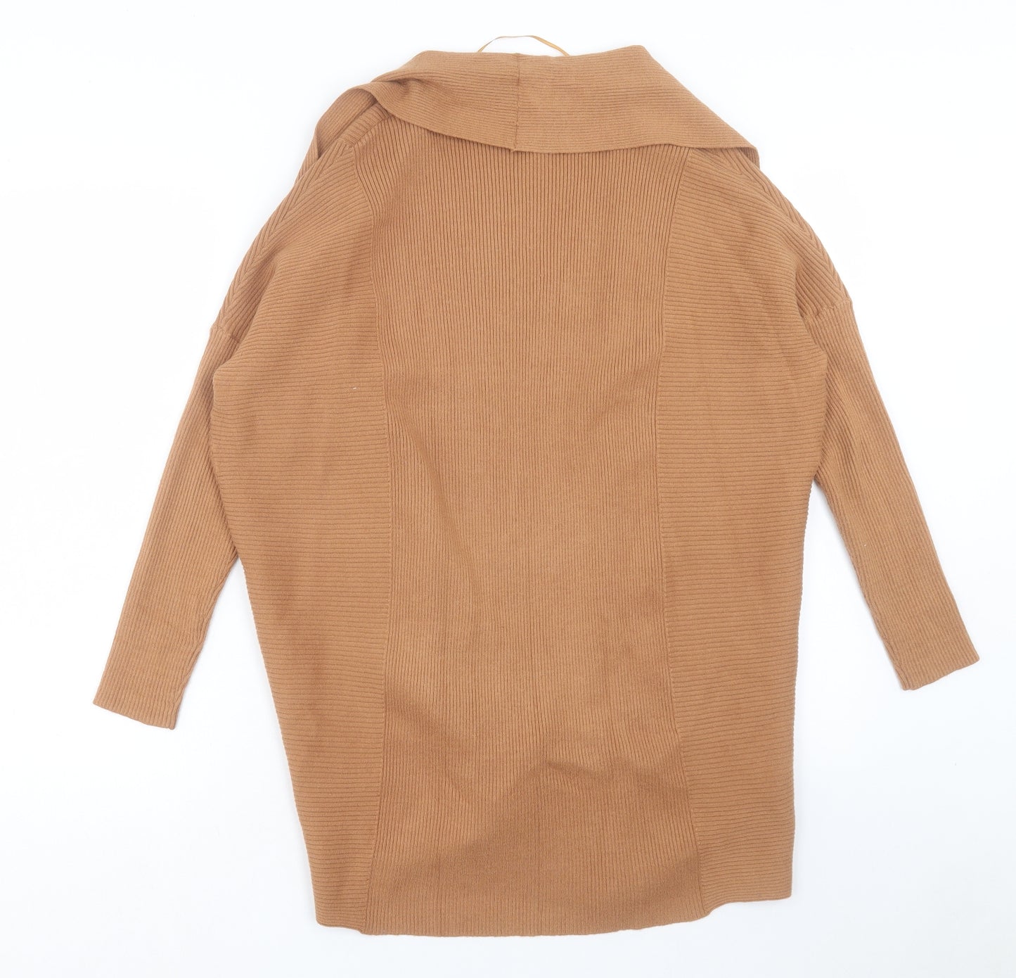 Mango Womens Brown V-Neck Viscose Cardigan Jumper Size M