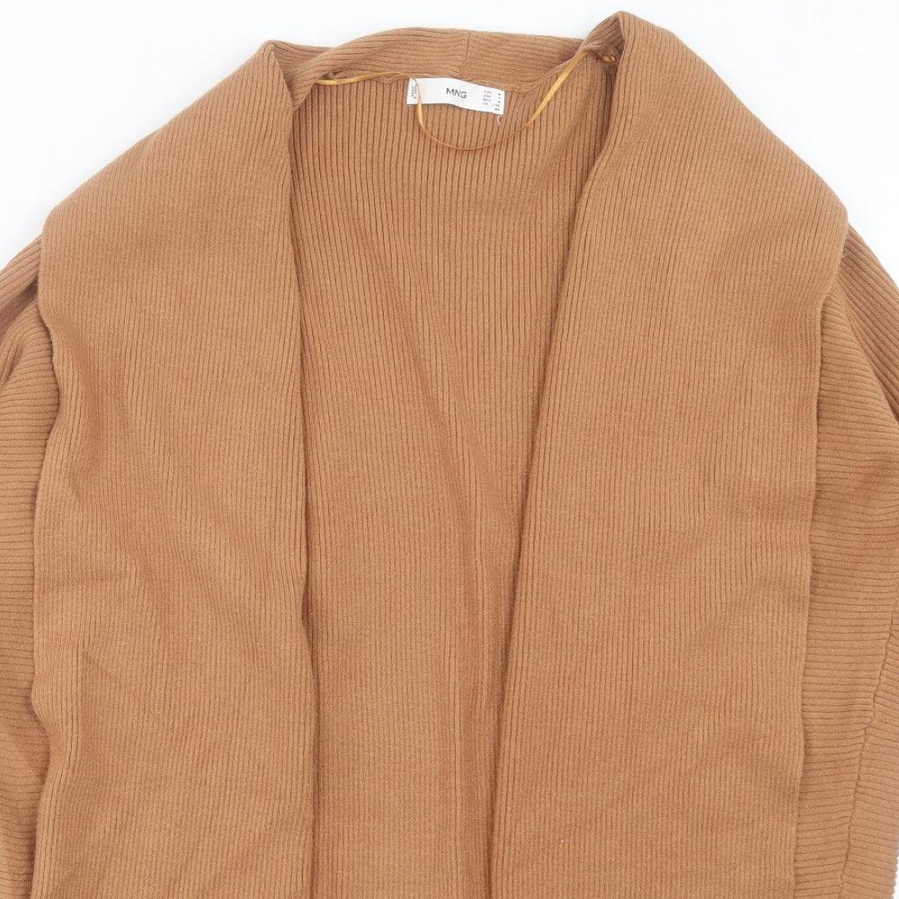 Mango Womens Brown V-Neck Viscose Cardigan Jumper Size M