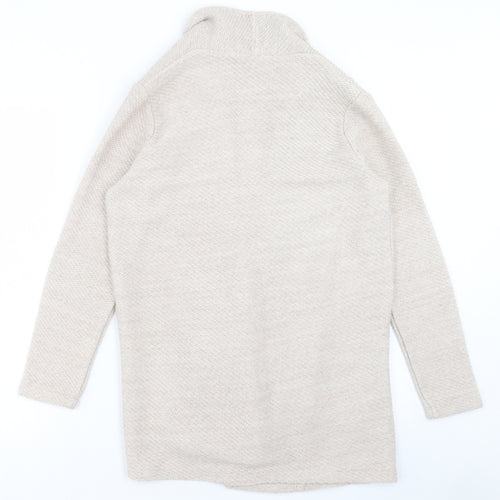 River Island Womens Beige V-Neck Cotton Cardigan Jumper Size 8