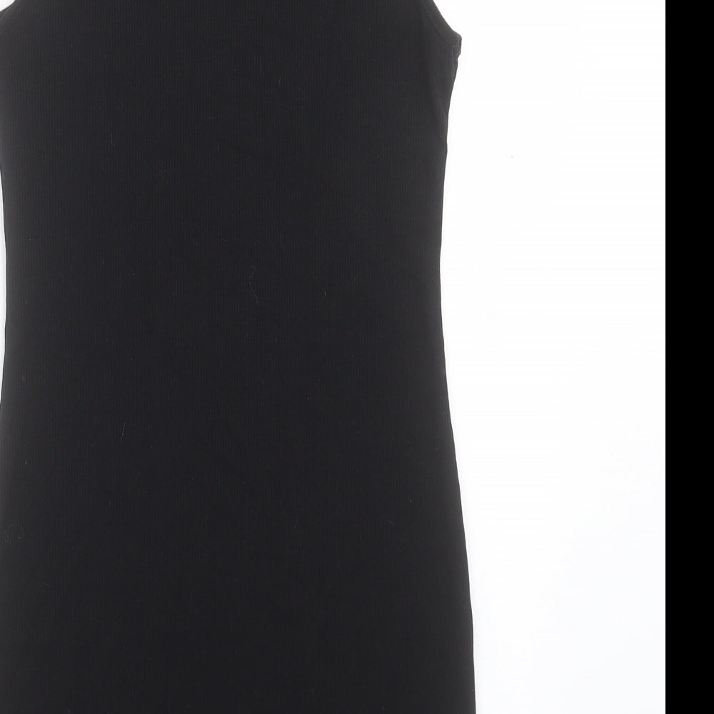 SheIn Girls Black Polyester Tank Dress Size 10-11 Years Crew Neck Pullover