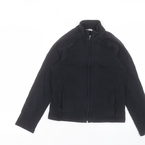 Marks and Spencer Womens Black Cotton Full Zip Sweatshirt Size 10 Zip