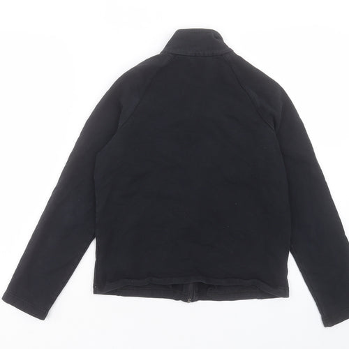 Marks and Spencer Womens Black Cotton Full Zip Sweatshirt Size 10 Zip