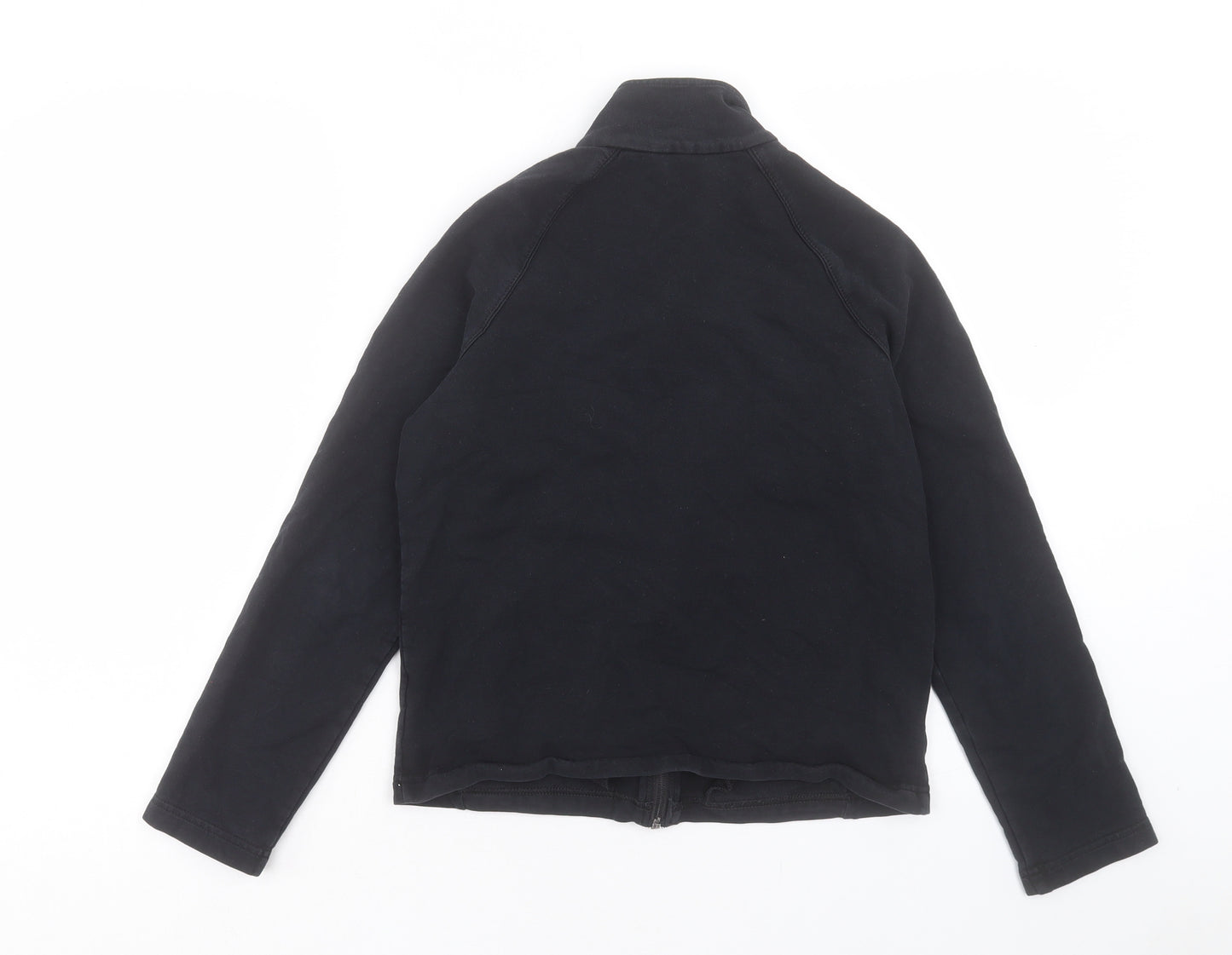 Marks and Spencer Womens Black Cotton Full Zip Sweatshirt Size 10 Zip