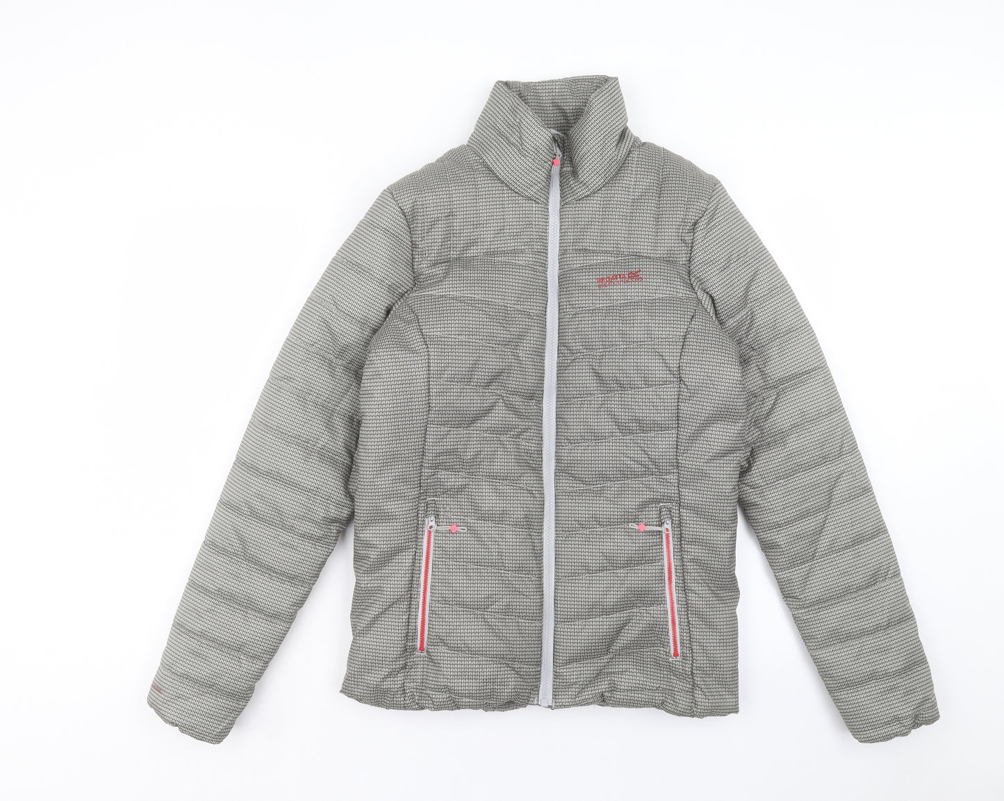 Regatta Womens Grey Geometric Puffer Jacket Jacket Size 10 Zip
