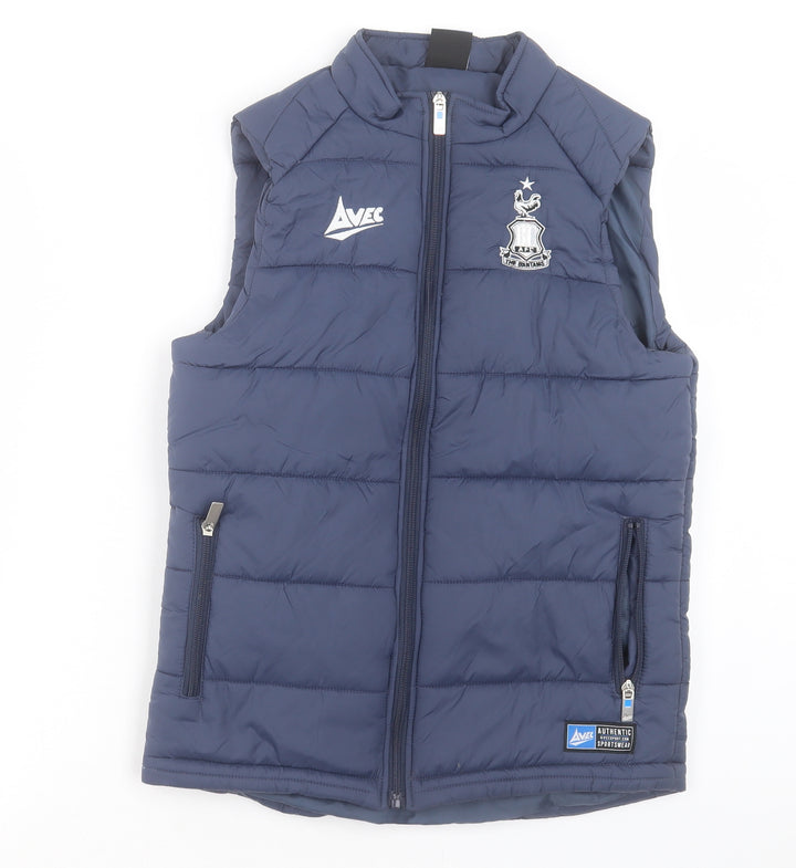 avec Boys Blue Gilet Jacket Size L Zip - The Bantams