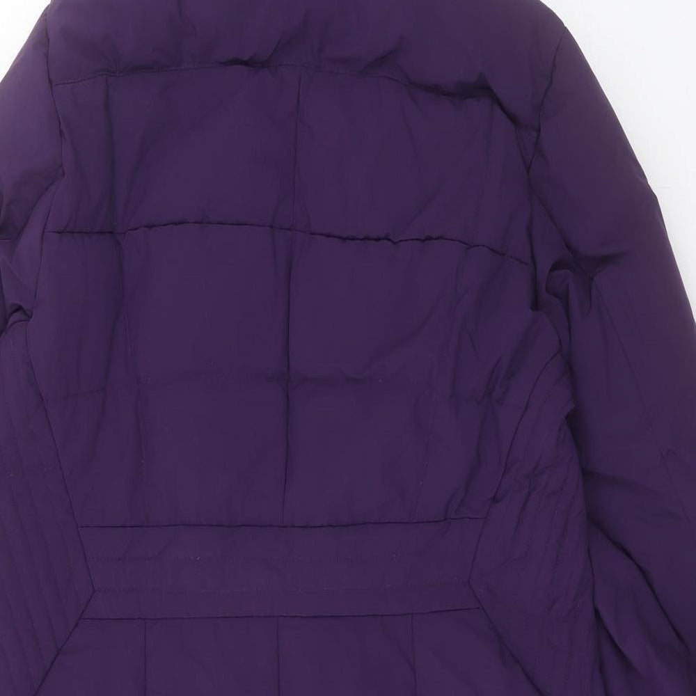 Lands' End Womens Purple Puffer Jacket Jacket Size L Zip