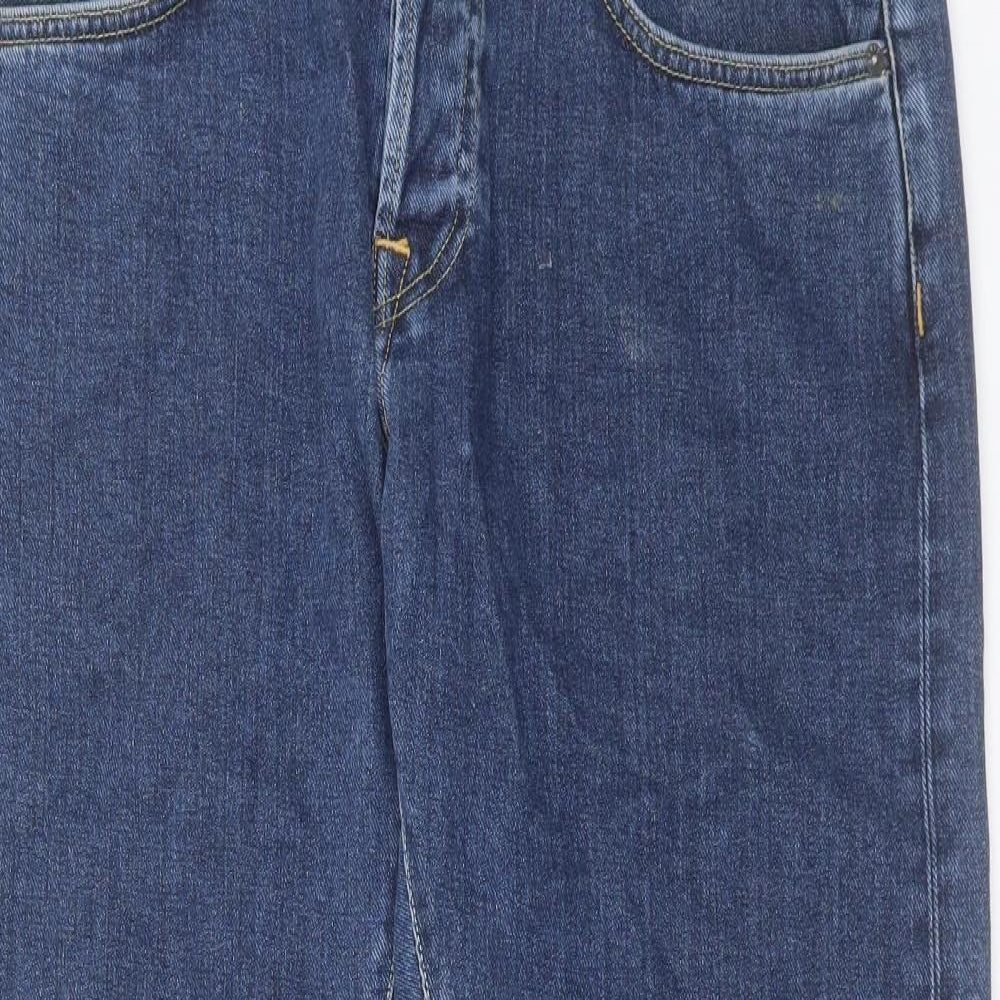 Edwin Mens Blue Cotton Straight Jeans Size 34 in L32 in Regular Button