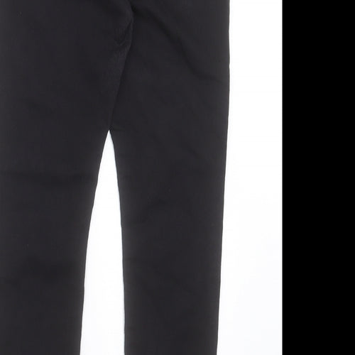 Marks and Spencer Womens Black Cotton Straight Jeans Size 14 L29 in Regular Button