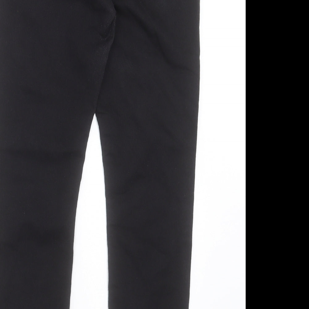 Marks and Spencer Womens Black Cotton Straight Jeans Size 14 L29 in Regular Button