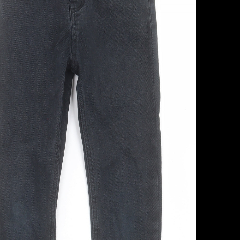 F&F Boys Black Cotton Straight Jeans Size 8-9 Years Regular Button