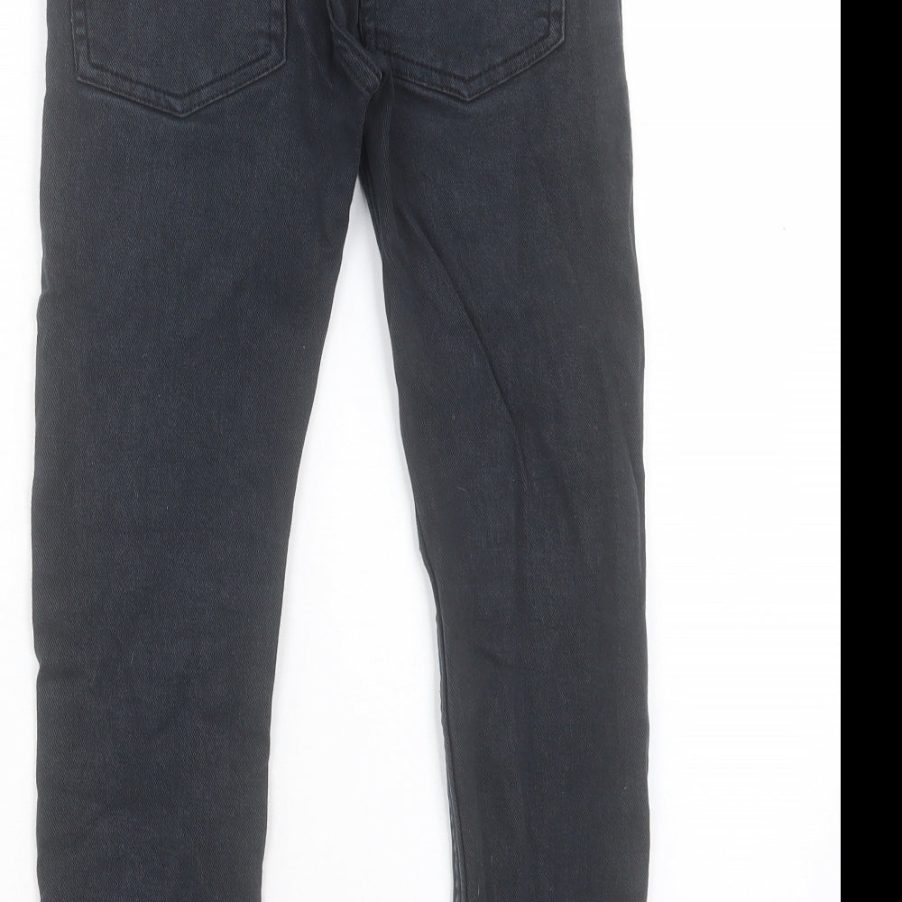 F&F Boys Black Cotton Straight Jeans Size 8-9 Years Regular Button
