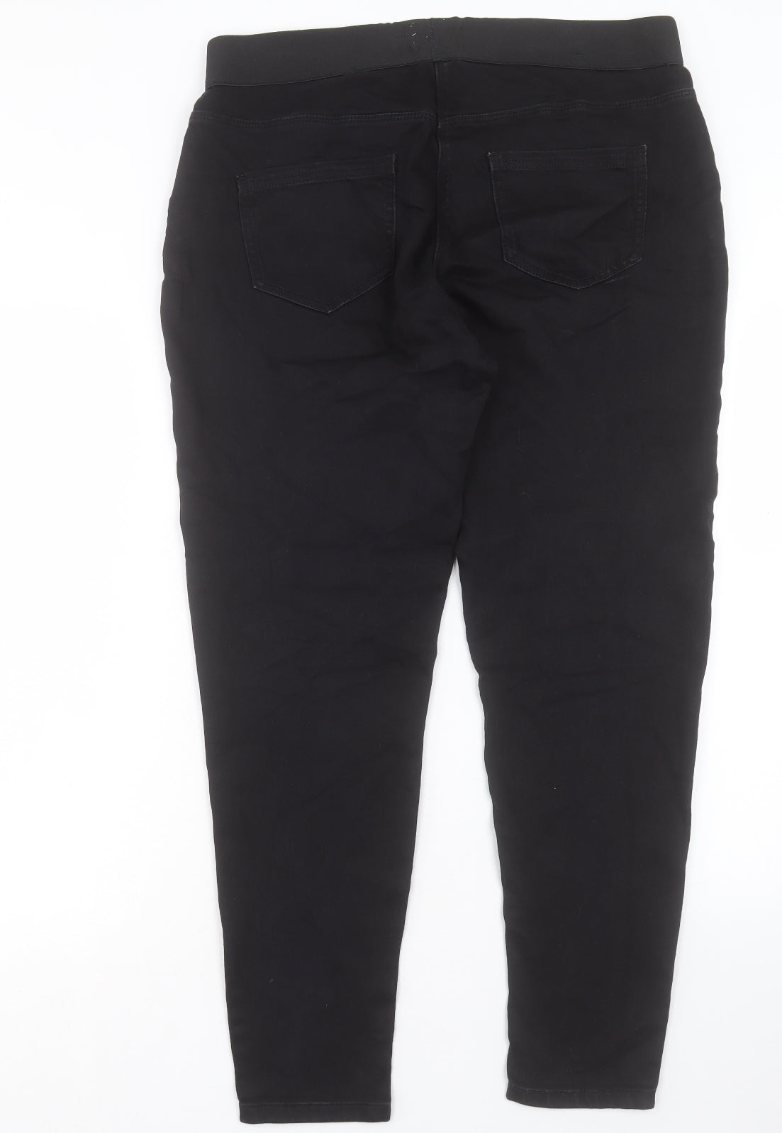 George Womens Black Cotton Jegging Trousers Size 16 L28 in Regular