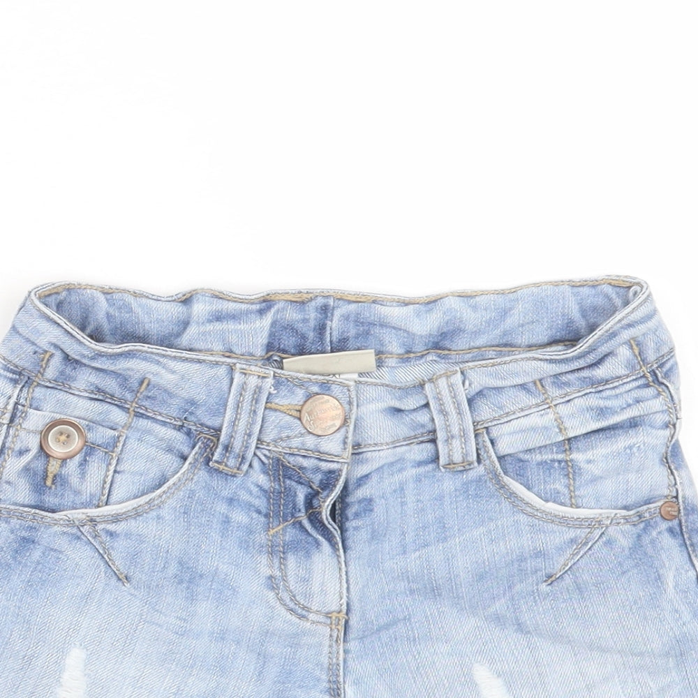 NEXT Boys Blue Cotton Bermuda Shorts Size 6 Years Regular Buckle