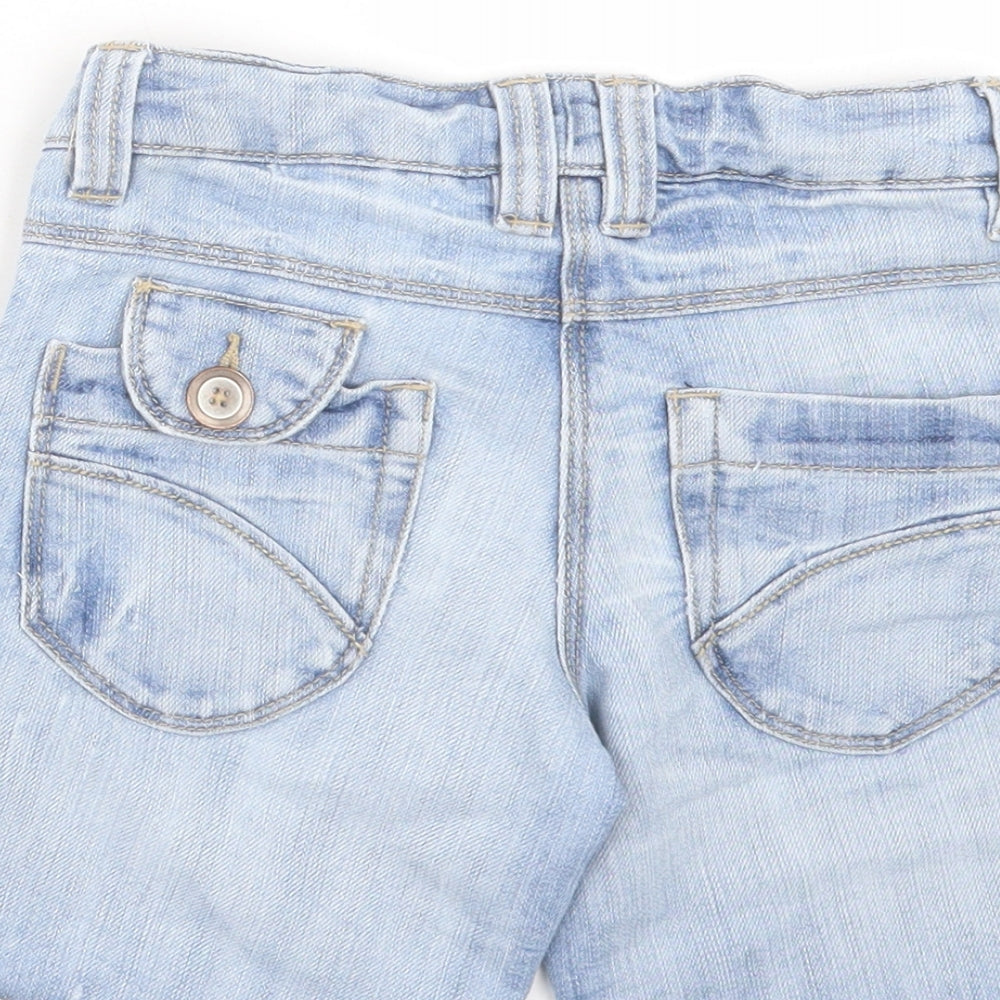 NEXT Boys Blue Cotton Bermuda Shorts Size 6 Years Regular Buckle