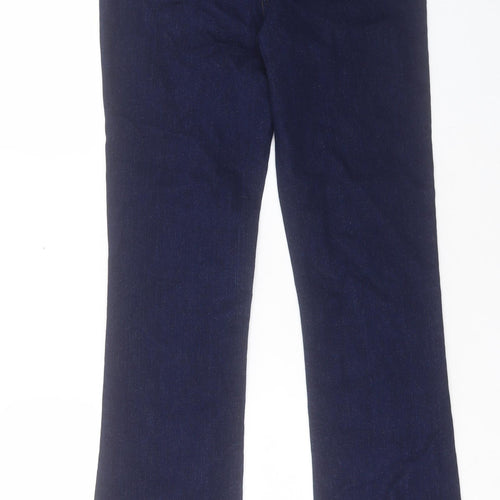 Marks and Spencer Womens Blue Cotton Bootcut Jeans Size 10 L31 in Slim Button