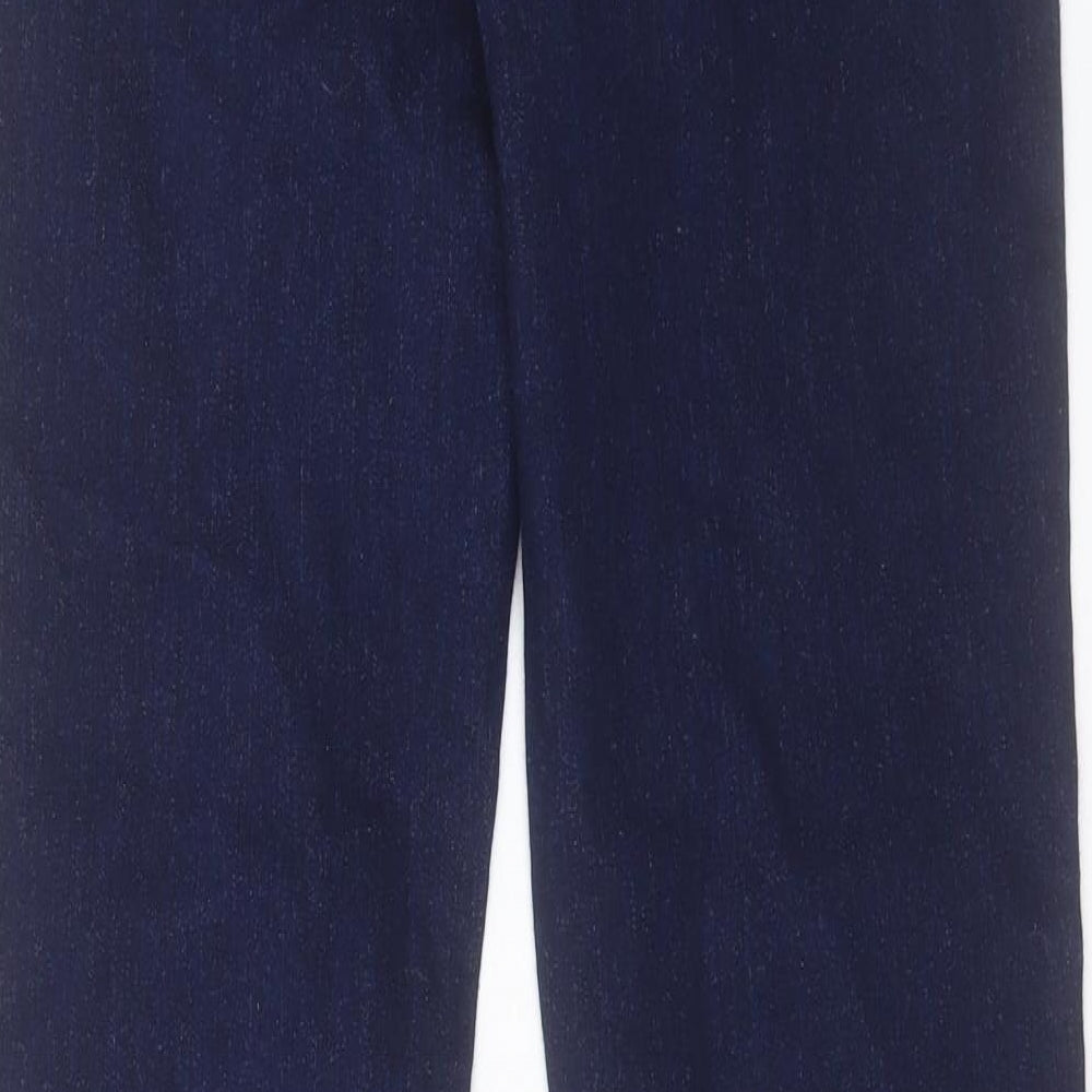 Marks and Spencer Womens Blue Cotton Bootcut Jeans Size 10 L31 in Slim Button