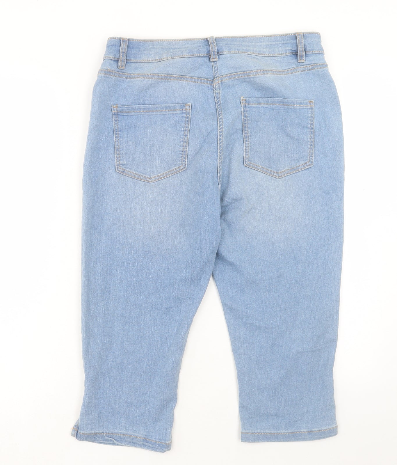 NEXT Womens Blue Cotton Bermuda Shorts Size 14 L17 in Regular Button