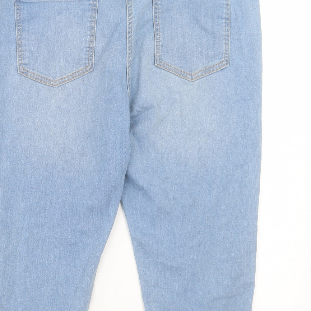 NEXT Womens Blue Cotton Bermuda Shorts Size 14 L17 in Regular Button