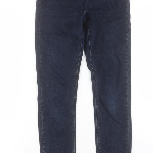 Topshop Womens Blue Cotton Skinny Jeans Size 26 in L28 in Regular Button - To Fit 32