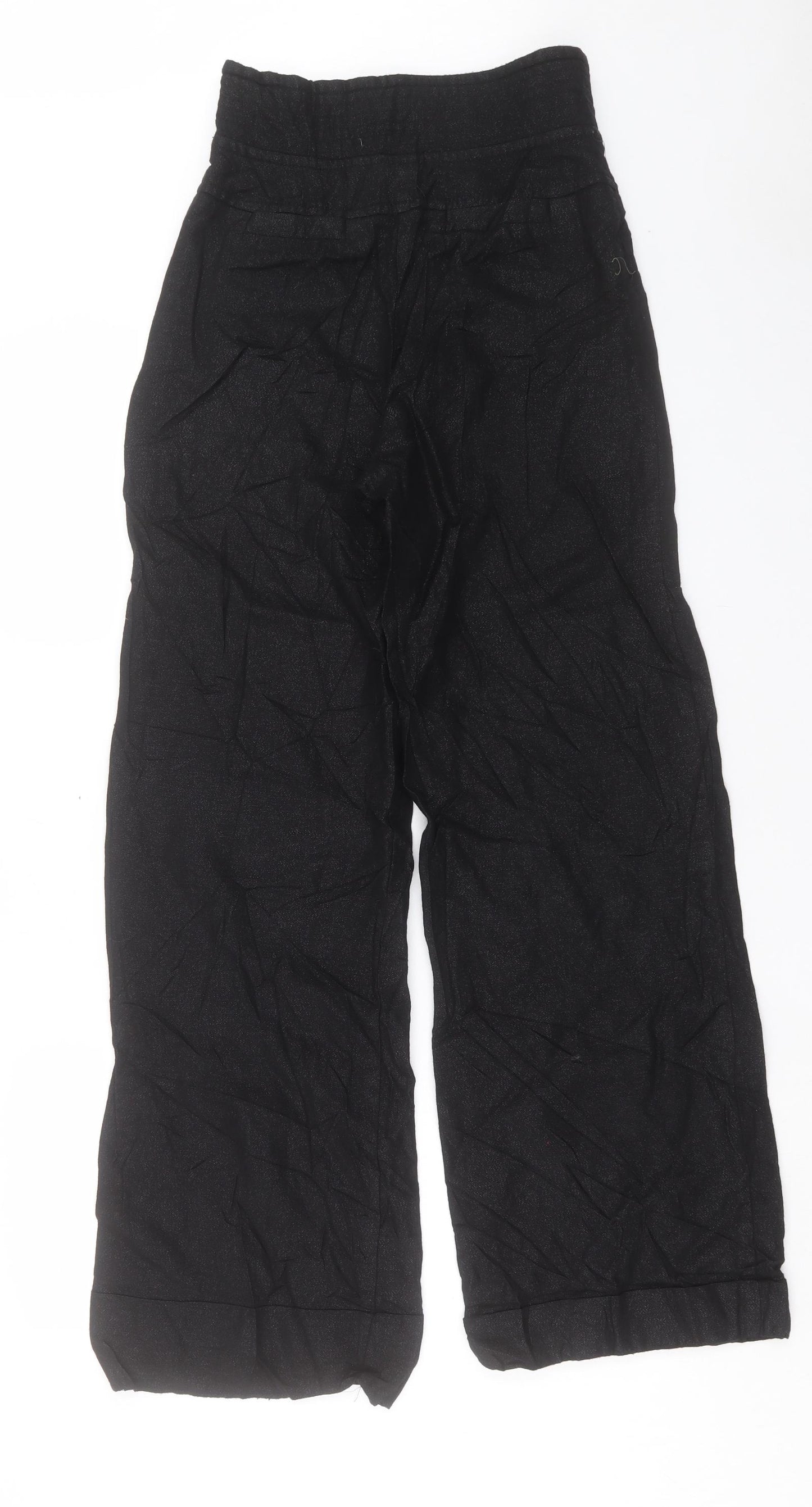 Warehouse Womens Black Wool Trousers Size 10 L31 in Regular Button