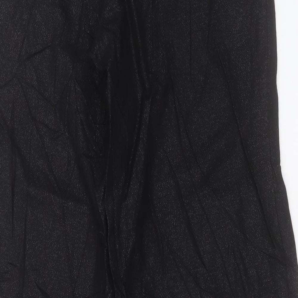 Warehouse Womens Black Wool Trousers Size 10 L31 in Regular Button