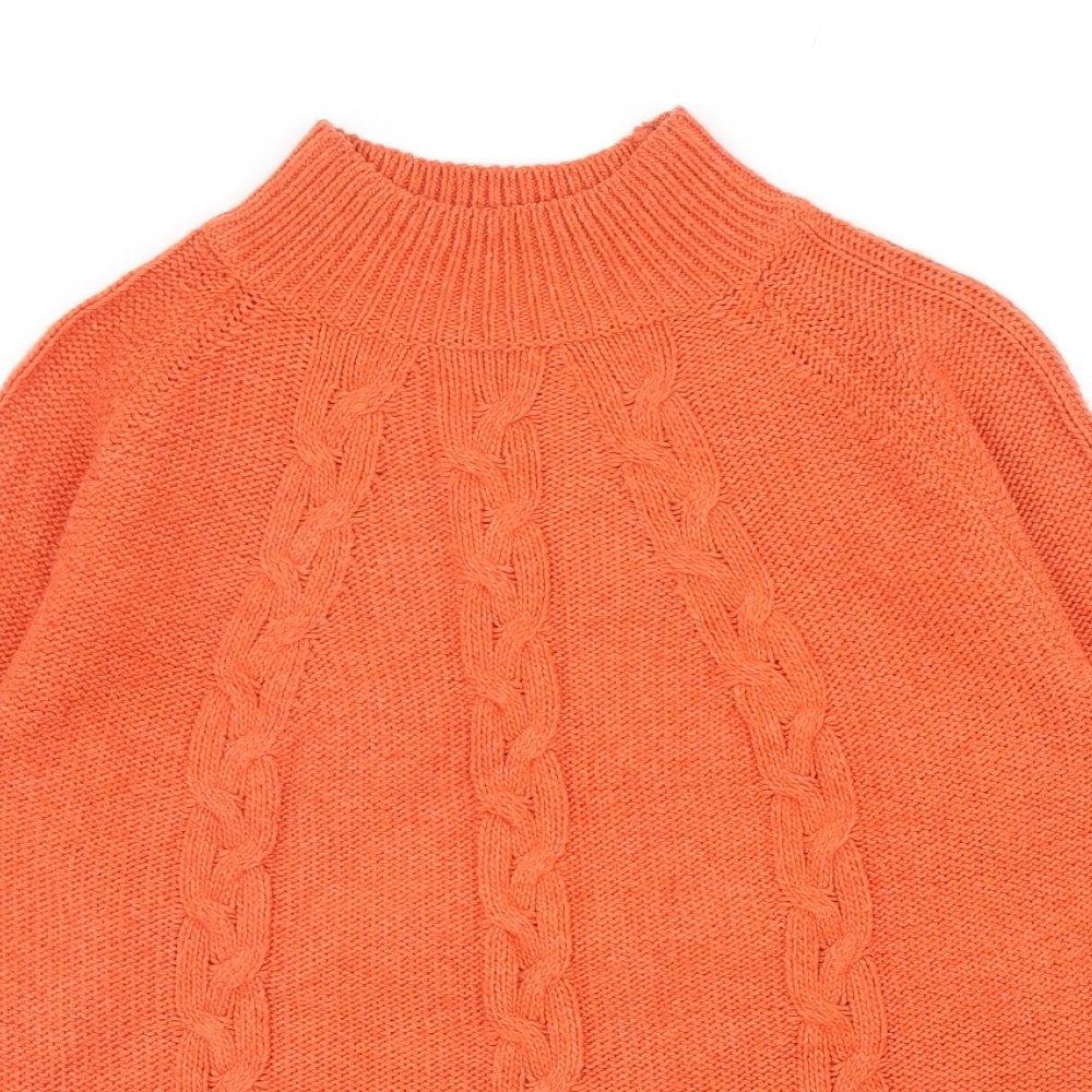 Crew Clothing Womens Orange Mock Neck Viscose Pullover Jumper Size 14