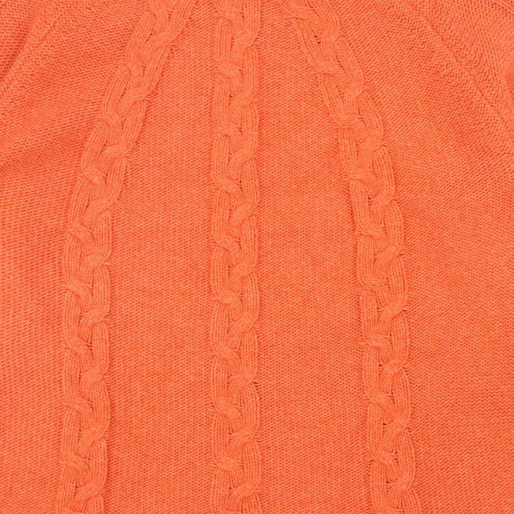 Crew Clothing Womens Orange Mock Neck Viscose Pullover Jumper Size 14