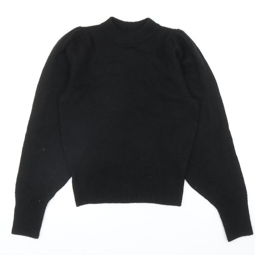 Preworn Womens Black Mock Neck Acrylic Pullover Jumper Size XS