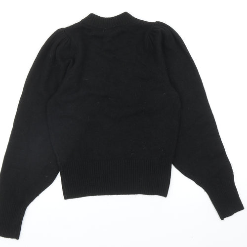 Preworn Womens Black Mock Neck Acrylic Pullover Jumper Size XS
