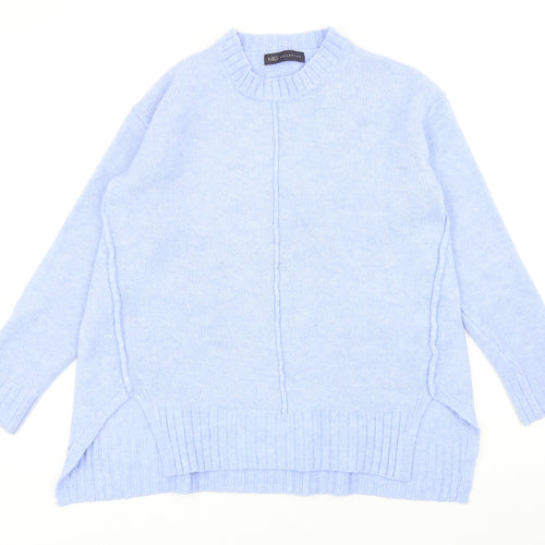 Marks and Spencer Womens Blue Mock Neck Acrylic Pullover Jumper Size S