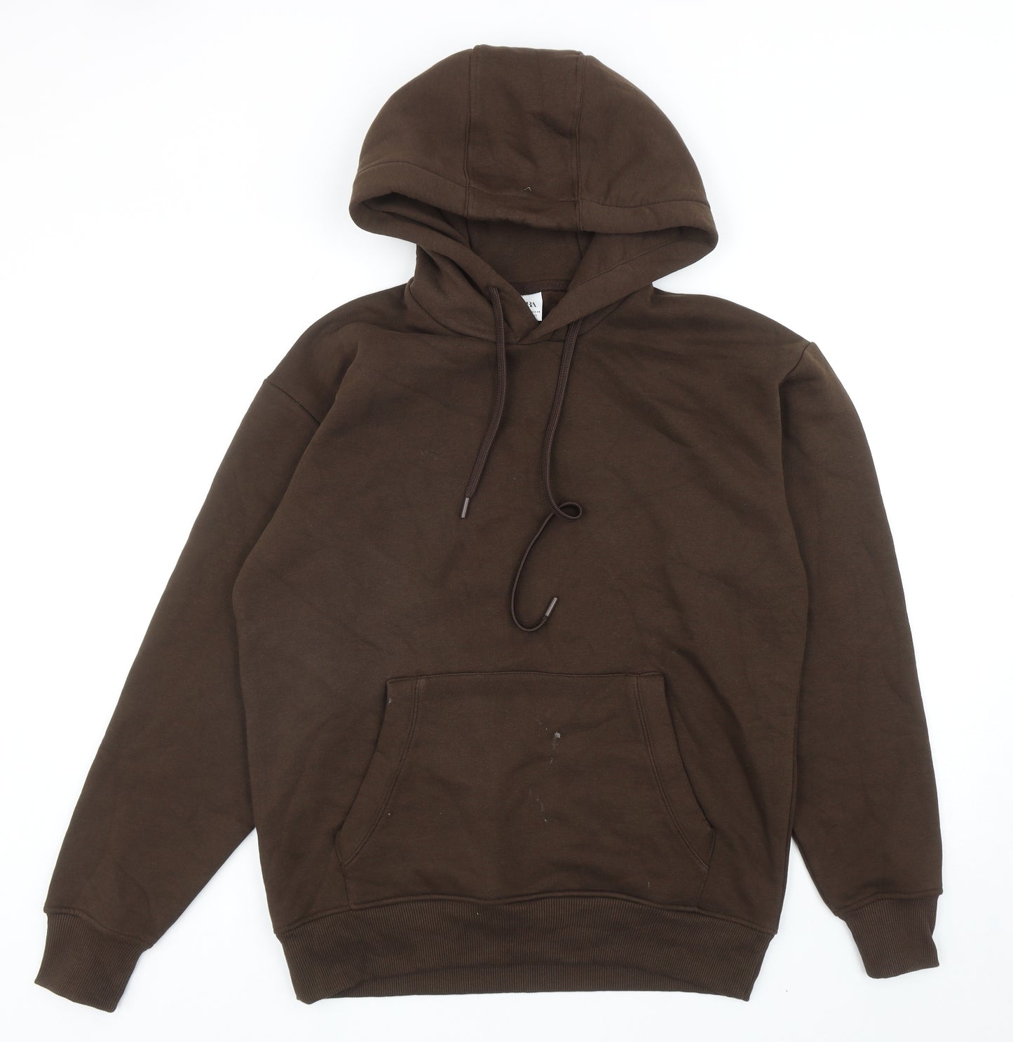 Zara Womens Brown Cotton Pullover Hoodie Size M Pullover