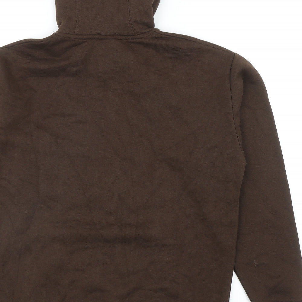 Zara Womens Brown Cotton Pullover Hoodie Size M Pullover